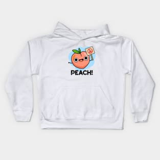 Peach Cute Peach Fruit Pun Kids Hoodie